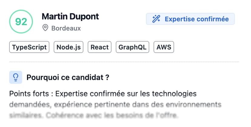 Exemple d'analyse de CV à l'aide de Sight.ai